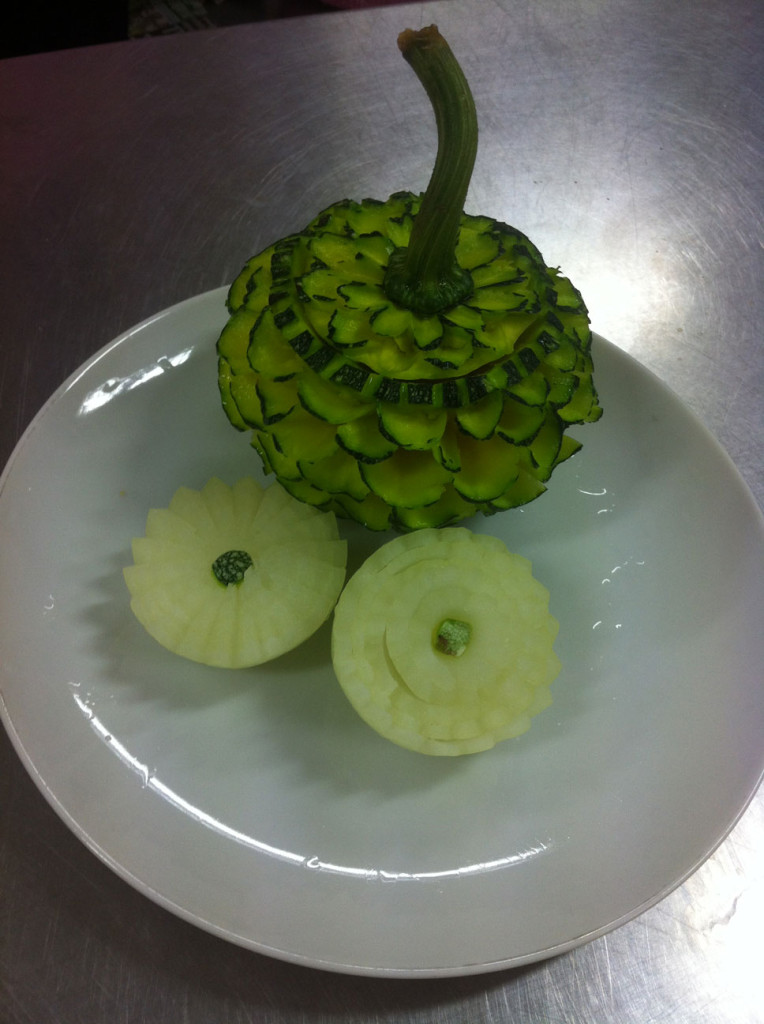 Kürbis und Zwiebel
